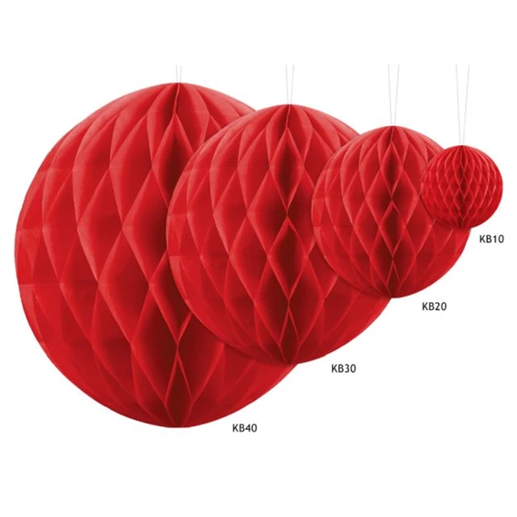 Méhsejt dekor gömb piros 10 cm