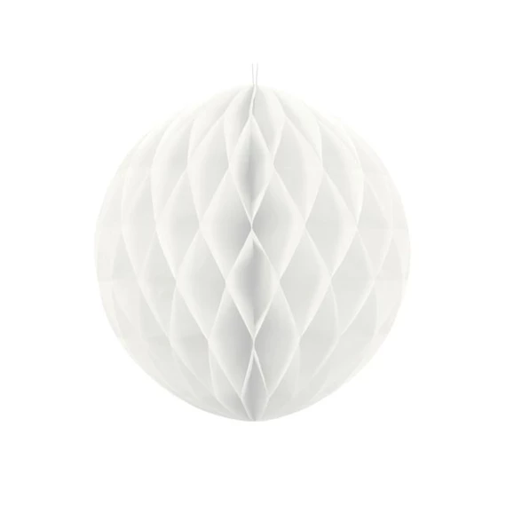 Méhsejt dekor lampion gömb papír 20cm fehér