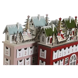 Naptár adventi LED-es 37,5x8,5x31 cm 2 féle