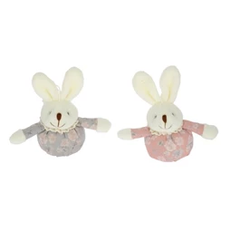 Nyúl virágmintás ruhában, akasztós 8 cm 2 féle