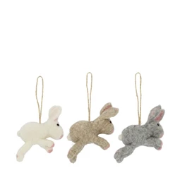Nyúl nemezelt, akasztós 10x3,5x7 cm 3féle