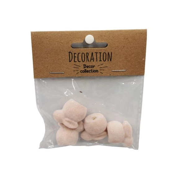 Nyúl stilizált, ülő flokkolt 2,3x1,3x2,3 cm S/4