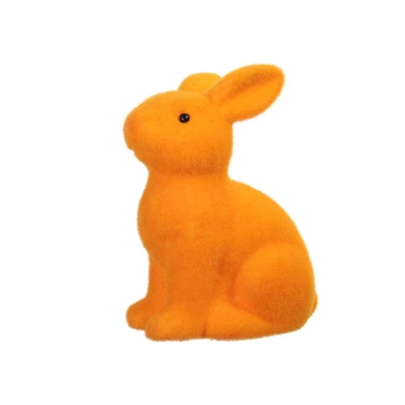 Nyúl ülő, flokkolt 15x26 cm