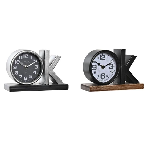 Óra asztali "Ok" felirat 23x8x15 cm 2 féle