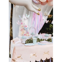 Papír asztalterítő masnik rózsaszín 180 x 120 cm