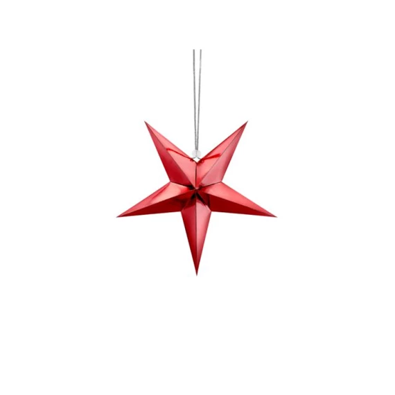 Papír csillag 30 cm piros