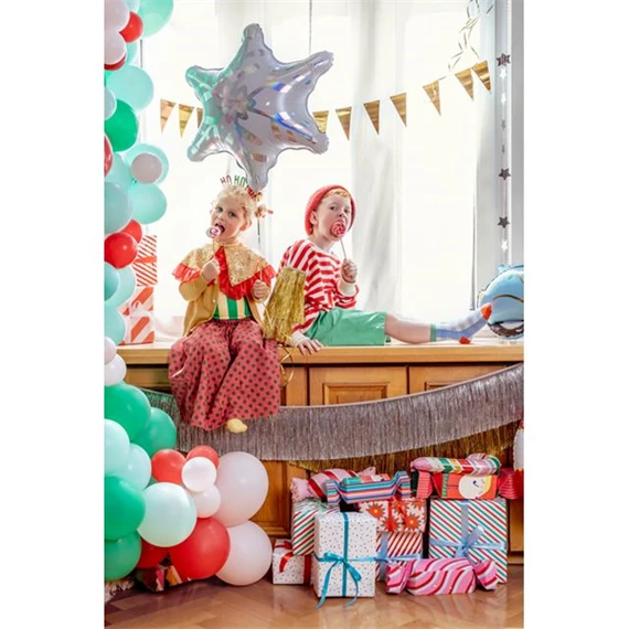 Party függöny csillag műanyag 100x245 cm ezüst