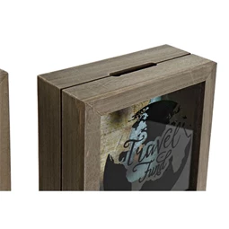 Persely világtérképpel 18x7x18 cm 2 féle