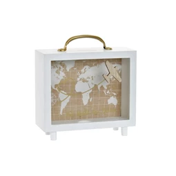 Persely világtérképpel 20x7x18 cm