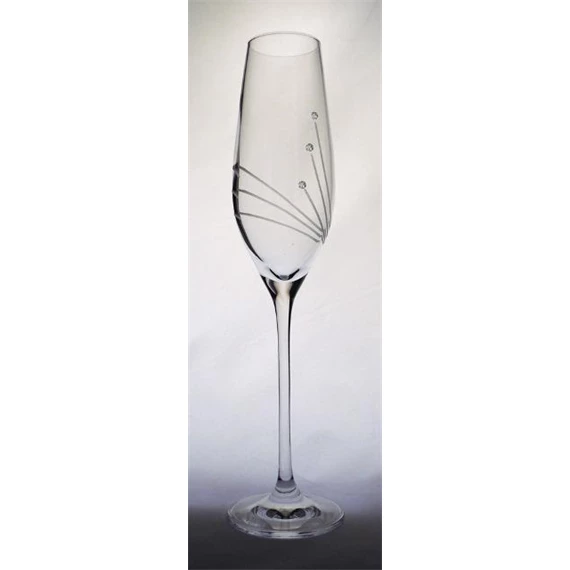 Pezsgős pohár Swarovski kristállyal 210 ml 26,3x6,6 cm S/6