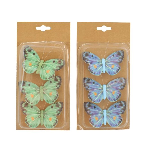 Pillangó csipeszes 10x6x2 cm 2féle S/3