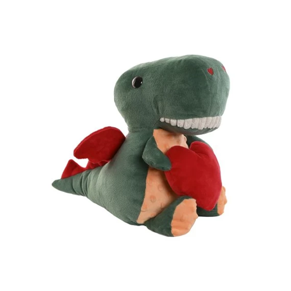 Plüss dinoszaurusz szívvel 14x20x25 cm