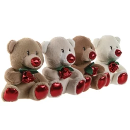 Plüss maci virággal 10x10x14 cm 4 féle