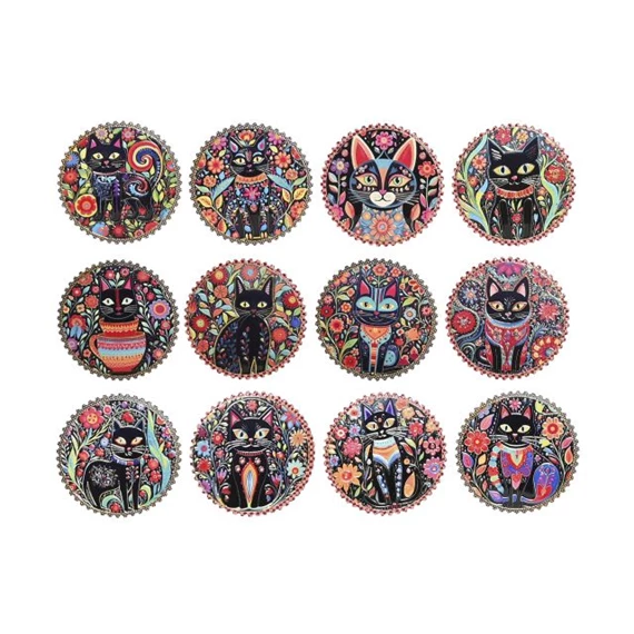 Poháralátét 10,8x10,8x0,7 cm 12 féle