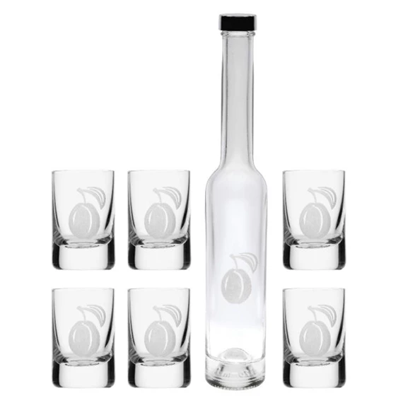 Röviditalos pohár palackkal Swarovski kristállyal 200 ml/30 ml 31x5 cm S/7