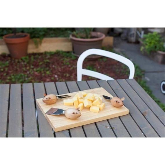 Sajtkés szett deszkával, egér 20,5x6x31,5 cm