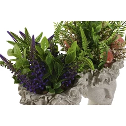 Selyemvirág női fej kaspóban 17x18x35 cm 2 féle