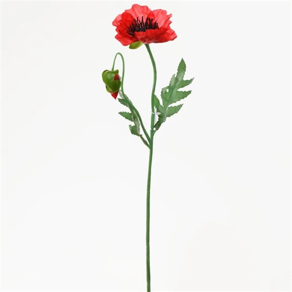 Selyemvirág pipacs, bimbóval 49 cm