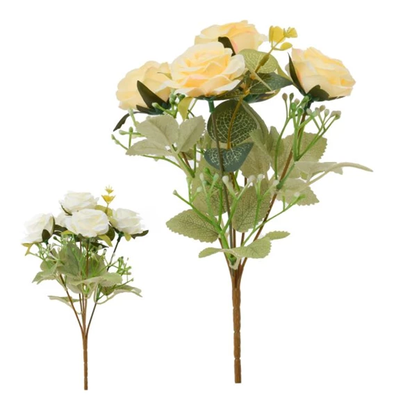 Selyemvirág rózsacsokor 28 cm 2féle