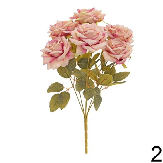 Selyemvirág rózsacsokor 43 cm 3féle