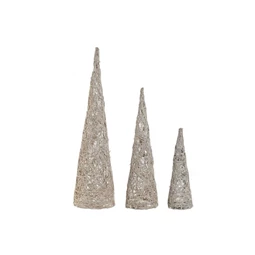 Stilizált fenyő szett LED-es 20x20x80 cm S/3