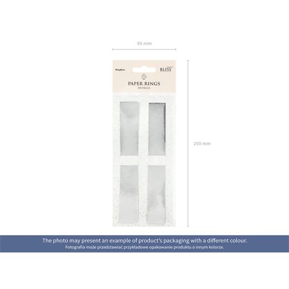 Szalvétagyűrű papír metallic 2,5cm arany S/10