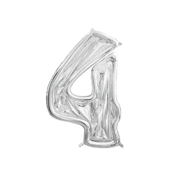 Számkeret 4-es latex lufikhoz 126 cm ezüst