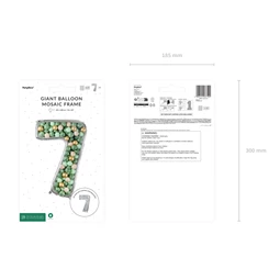 Számkeret 7-es latex lufikhoz 126 cm ezüst
