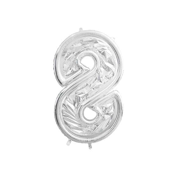 Számkeret 8-as latex lufikhoz 126 cm ezüst