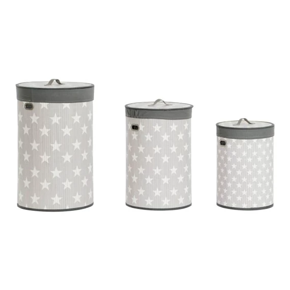Szennyestartó szett csillagos 38x38x60 cm S/3