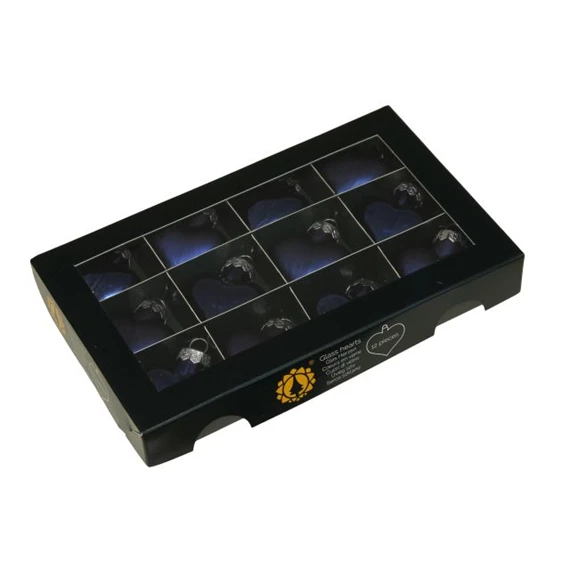Szív 4 cm night blue S/12