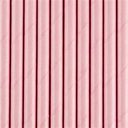 Szívószál papír 19,5cm rózsaszín S/10