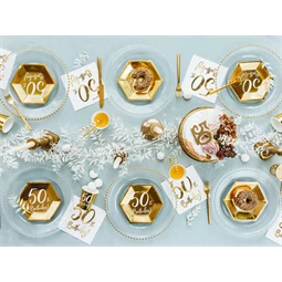 Szülinapi gyertya 50-es szám arany 7,5 cm