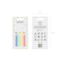 Szülinapi gyertya színes lánggal paraffin 6cm S/6