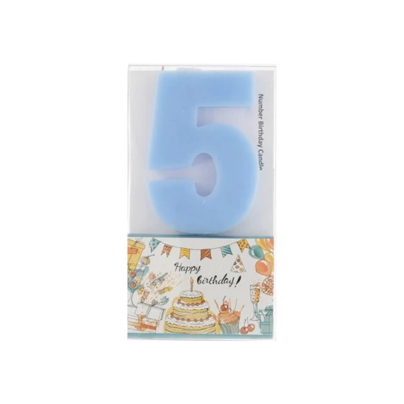 Szülinapi számgyertya 5-ös 6 cm