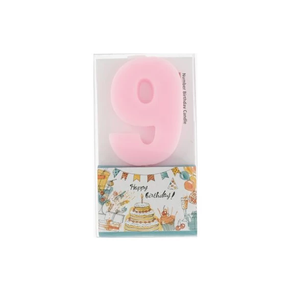 Szülinapi számgyertya 9-es 6 cm