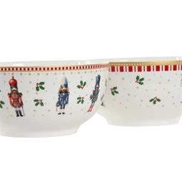 Tál diótörő mintával 14x14x7 cm 2 féle