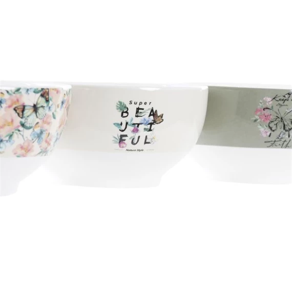 Tál pillangós 14x14x7 cm 520 ml 3 féle