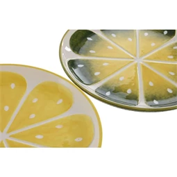 Tányér citrom mintás 28x28x3 cm 2 féle
