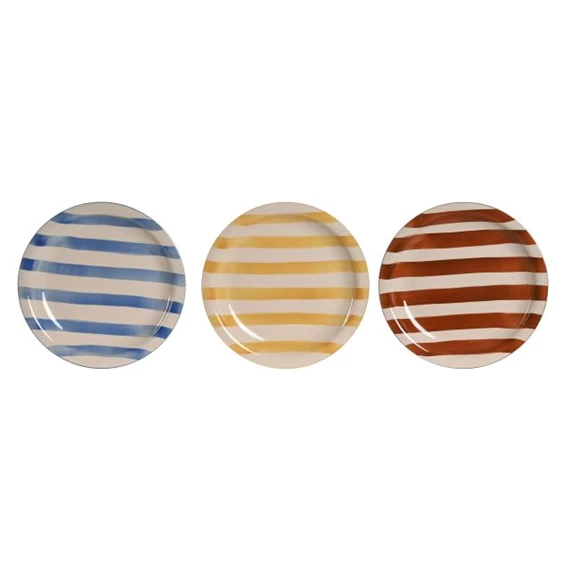 Tányér csíkos 26x26x3 cm 3 féle