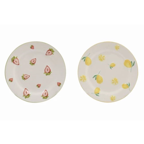 Tányér gyümölcs mintás 20x20x2 cm 2 féle
