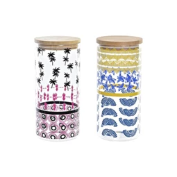 Tároló afrikai mintás 10x10x22 cm 1400 ml 2 féle