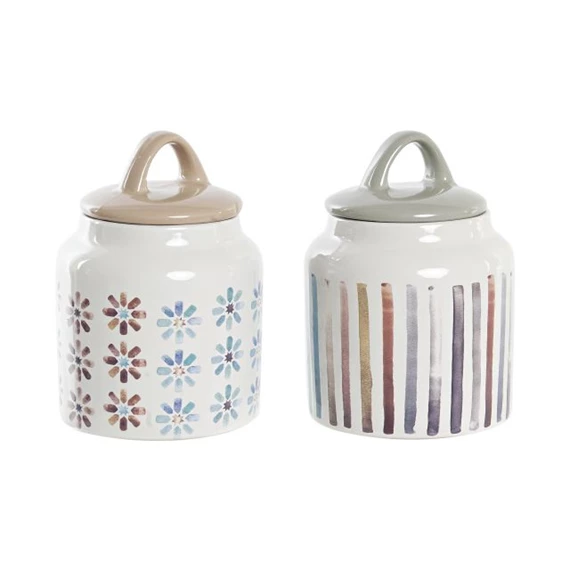 Tároló afrikai mintás 11x11x16 cm 2 féle