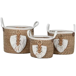 Tároló szett füllel 34x34x28 cm S/3