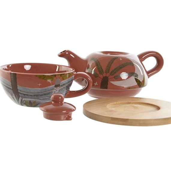 Teáskanna pálmafás 750 ml 18x13x15 cm 2 féle