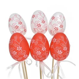 Tojás virág mintával, betűzős 6 cm S/6