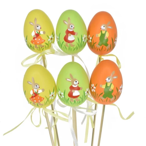 Tojás nyúllal, betűzős 6 cm S/6