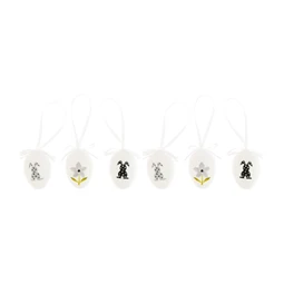 Tojás nyúllal, virággal, akasztós 4,5x4,5x35 cm S/6