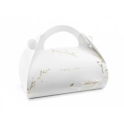 Tortadoboz 16x8,5x9,5 cm arany,fehér S/10