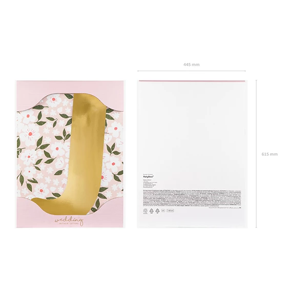 Tükör betű j arany 30x61 cm